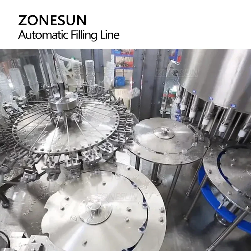 ZONESUN ZS-AFM 24000BPH Mesin Pengisian Botol PET Otomatis Penuh Lini Produksi Massal Pembuatan Minuman Air Mineral