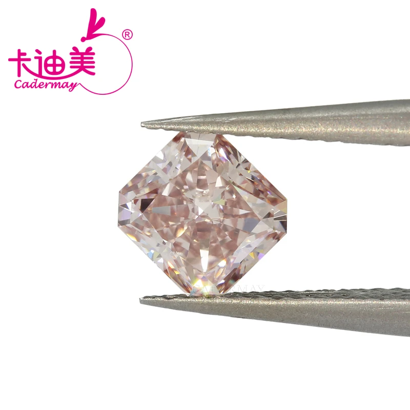 CADERMAY Radiant Shape EX Cut Light Brownish Color VS1 Clarity 1.511CT CVD Lab Grown Diamond Loose Stone For Jewelry Making