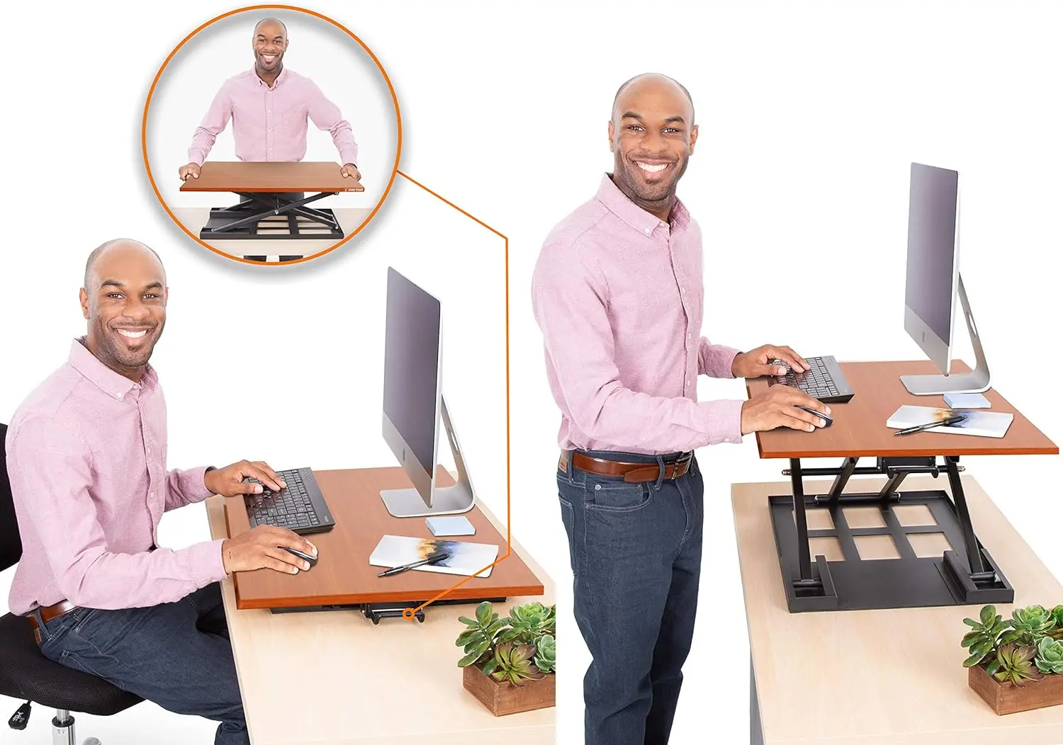 Stand Steady X-Elite Pro, Ergonomic Adjustable Height Standing Desk Converter for Home or Office,