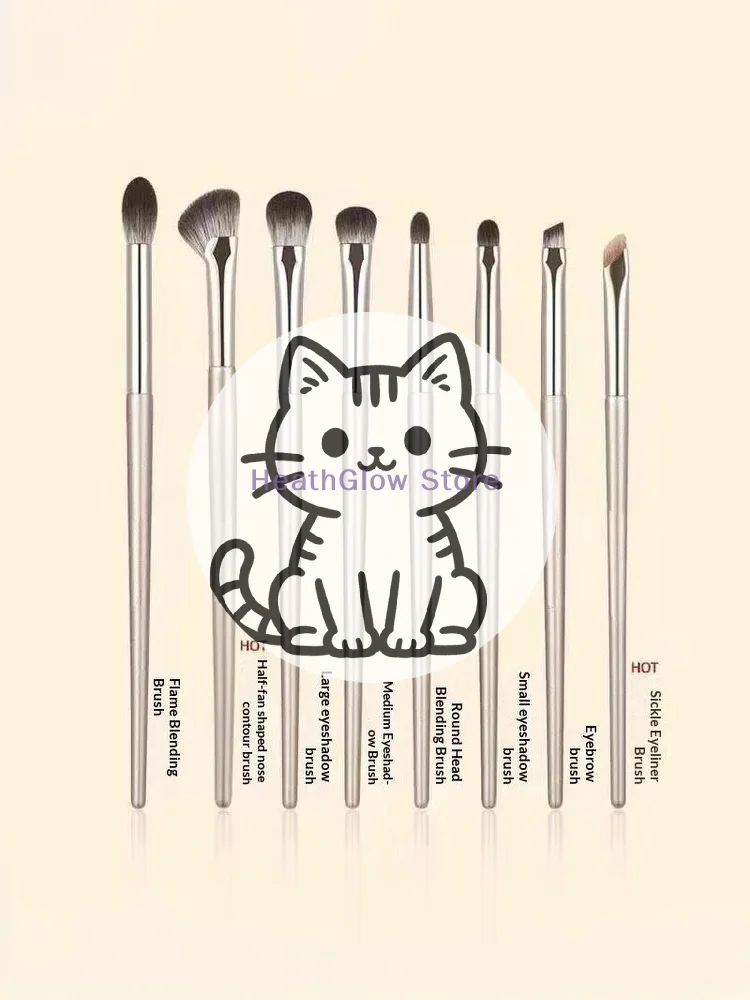 8本入りアイメイクブラシセット、ディテールアイシャドウブラシ、メイクブラシ、超ソフトアイシャドウ、アイライナーメイクツール