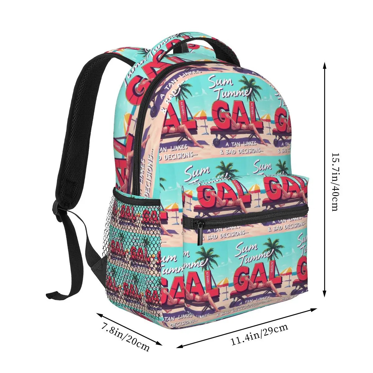 Bad Gyal In Summer Mood Backpack Student Boys Girls BookBag Children School Bag Laptop Shoulder Bags for Men Women