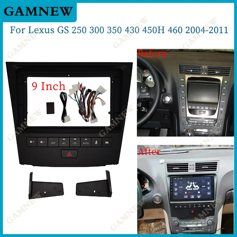 

9 Inch Car Frame Fascia Adapter Canbus Box Decoder Android Radio Dash Fitting Panel Kit For Lexus GS GS300 350 400 430 450H 460