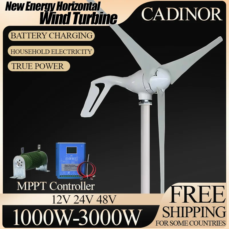 8 Blades 1000W 12v 24v 48v New Arrival Free Energy Wind Turbine Generator Windmill With Wind Controller Home Use Low Wind Speed