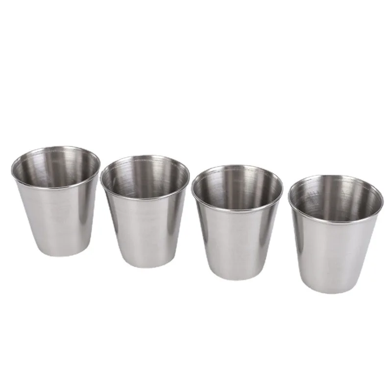 4Pcs 70ml Outdoor Practical Travel Stainless Steel Cups Mini Set Glasses For Whisky Wine With Case Portable Drinkware