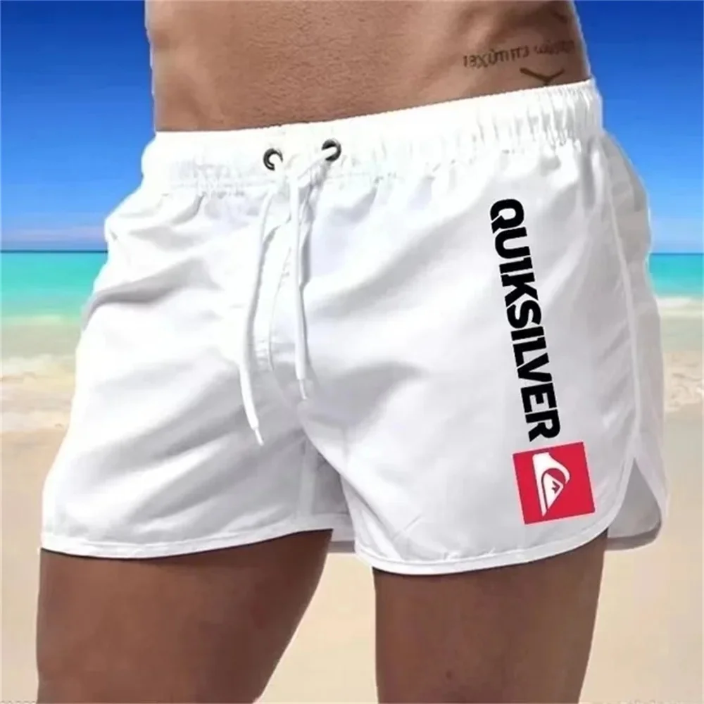 Men's low waisted sexy swimsuit beach shorts breathable cool surfing suit 2024 summer fashion fast drying fitness beach sports