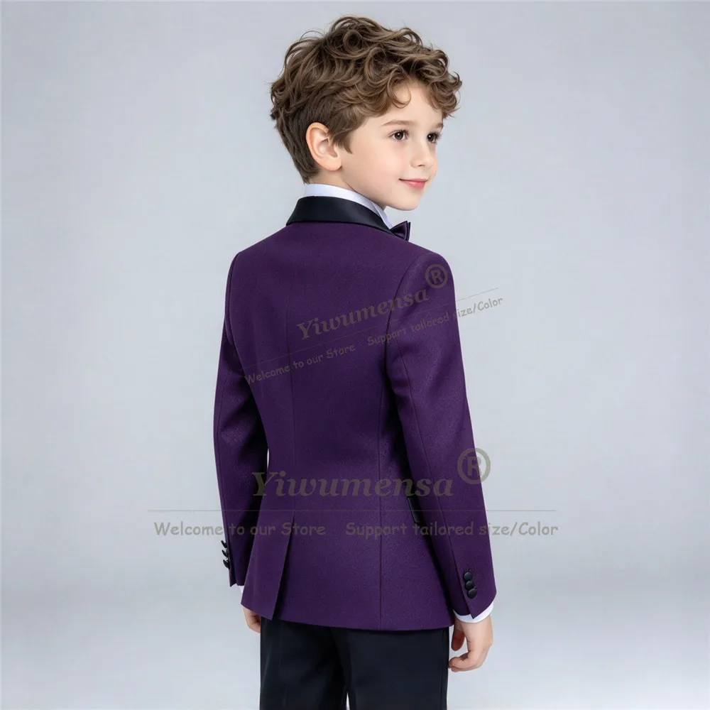 Unique Design Boy's Suit For Wedding Single Breasted Jacket Vest Pants 3 Piece Children Formal Party Tuxedo Customized Kids Coat