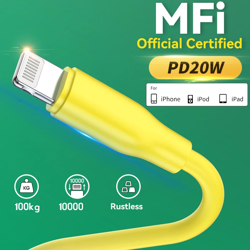 2.4A 20W PD MFi Certified USB C to Lightning Fast Charging For iPhone 6-14 For iPad Phone Data Transfer Cable Phone Accessories