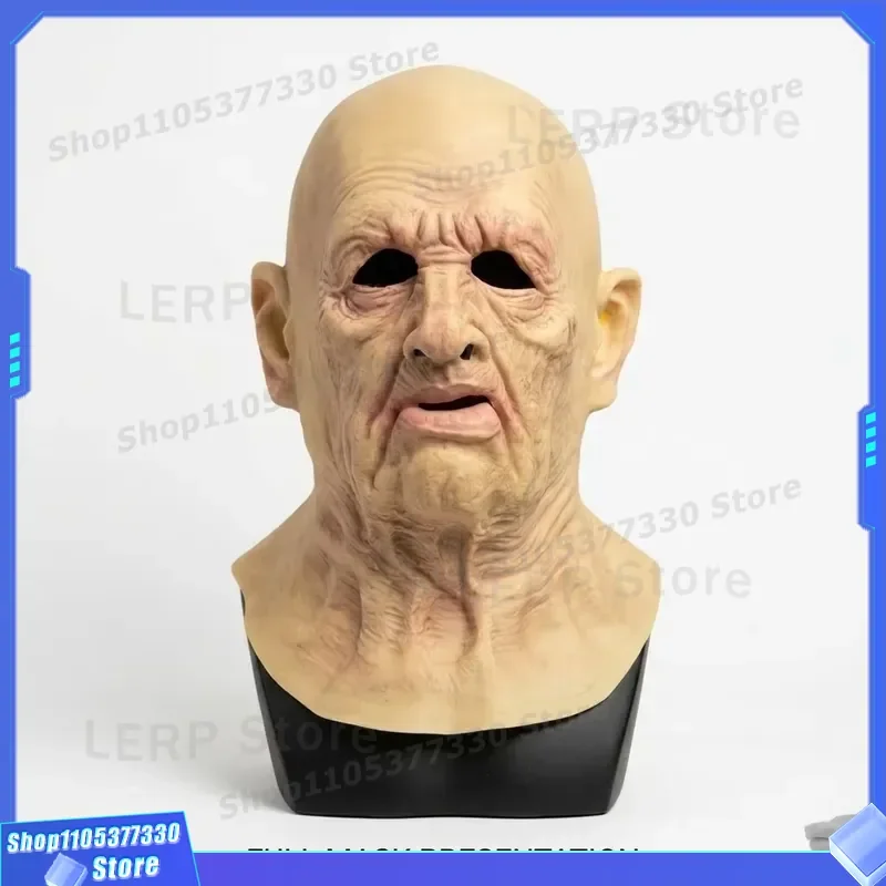 High Quality Realistic Old Man Full Face Latex Mask Funny Halloween Easter Party Prank Prop Fashion Design Cosplay Costume