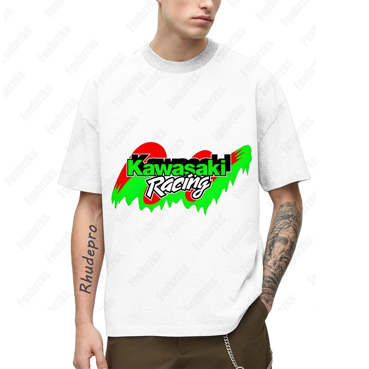 24/25 letni mężczyźni Kawasaki ciężki motocykl miłośnicy jazdy kulturowej t-shirt z nadrukiem 3D z krótkim rękawem Top treningowy dla