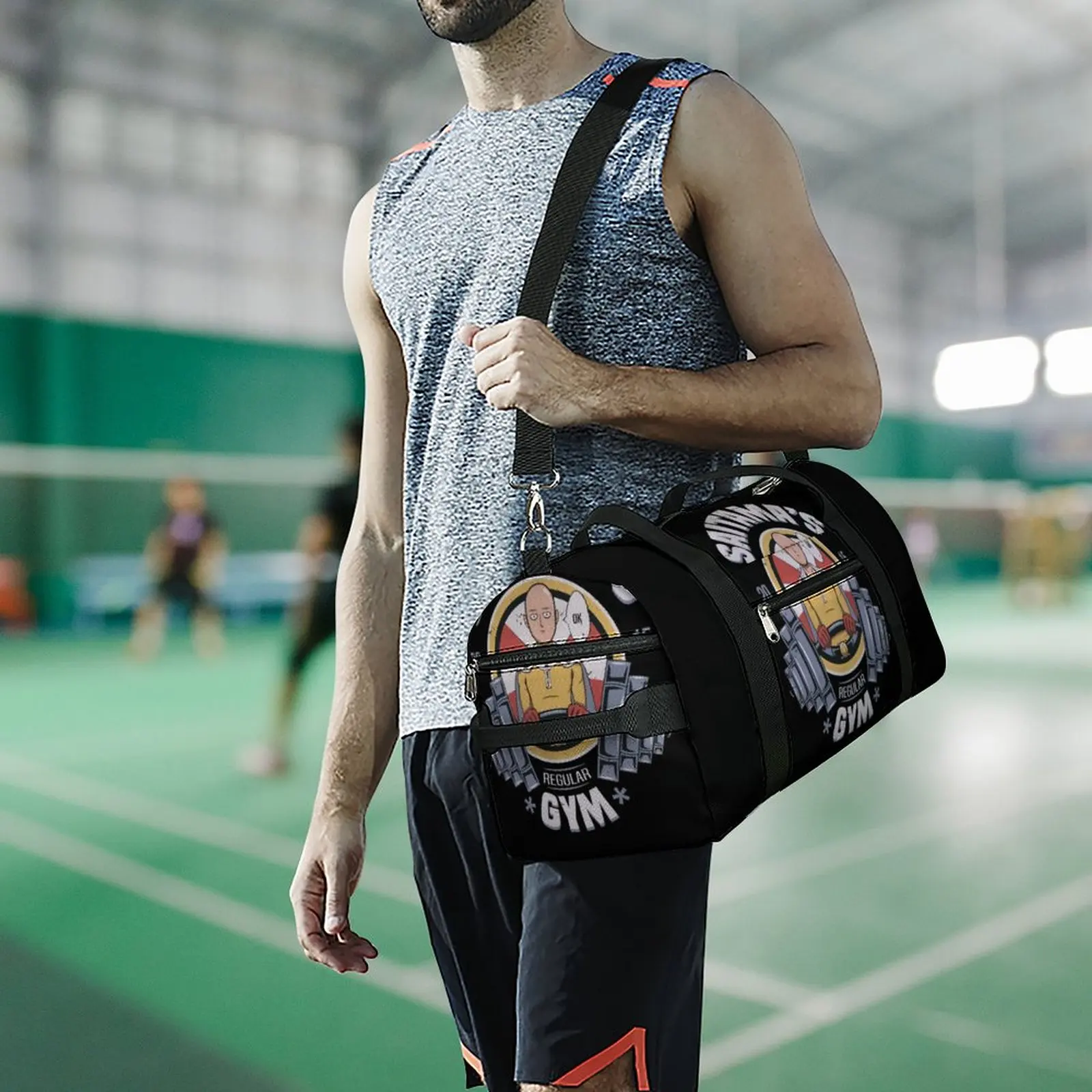 Gym Bag Gym Dumbbells Sports Bag Large Anime Couple Portable Printed Handbag Cute Swimming Fitness Bag