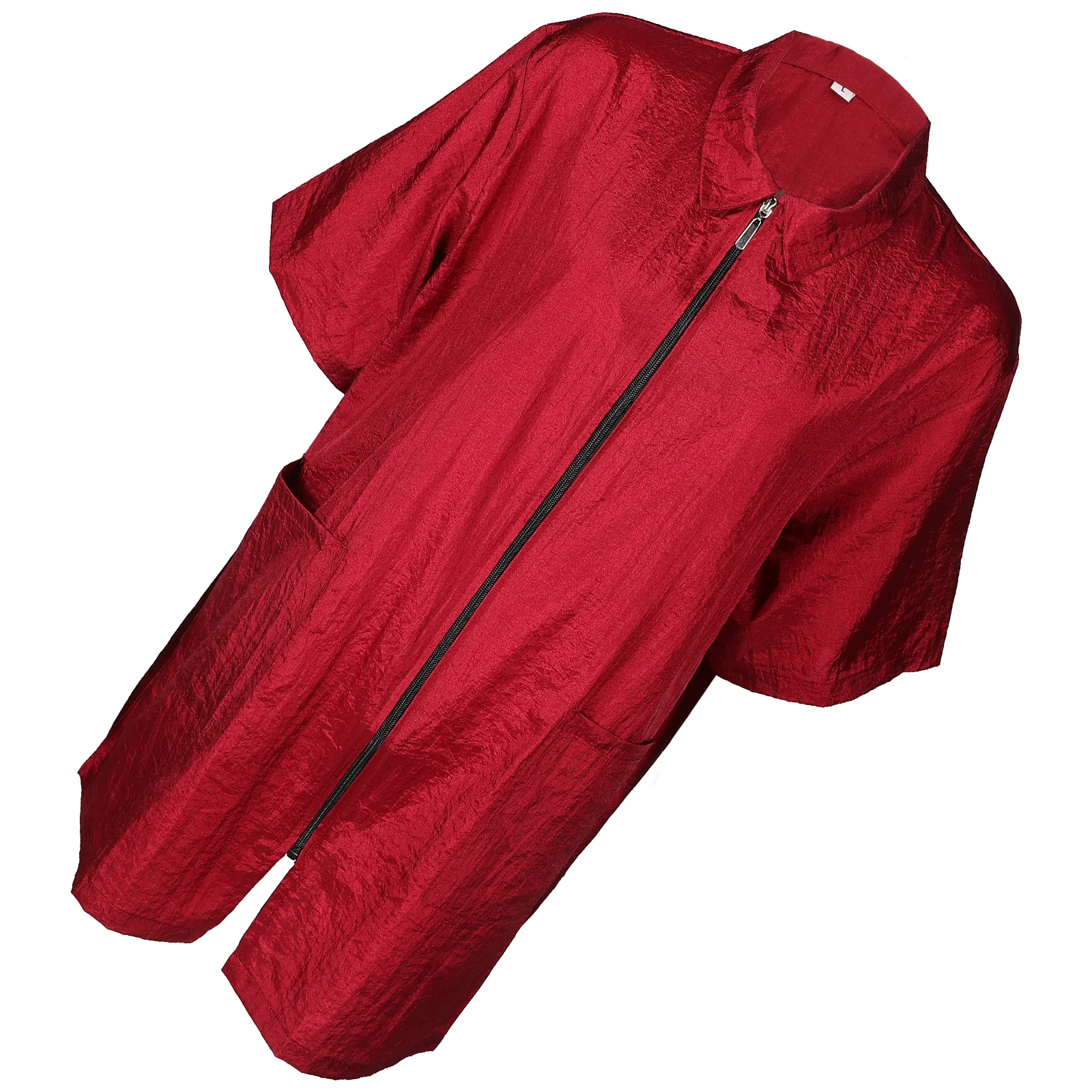 

Simple Style Hair Dye Clothes Red L Short Sleeve Waterproof Workwear for Women Men Comfortable Lightweight Easy Care Turn Down