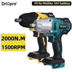 2000N.M High Torque Brushless Electric Impact Wrench Cordless 1/2