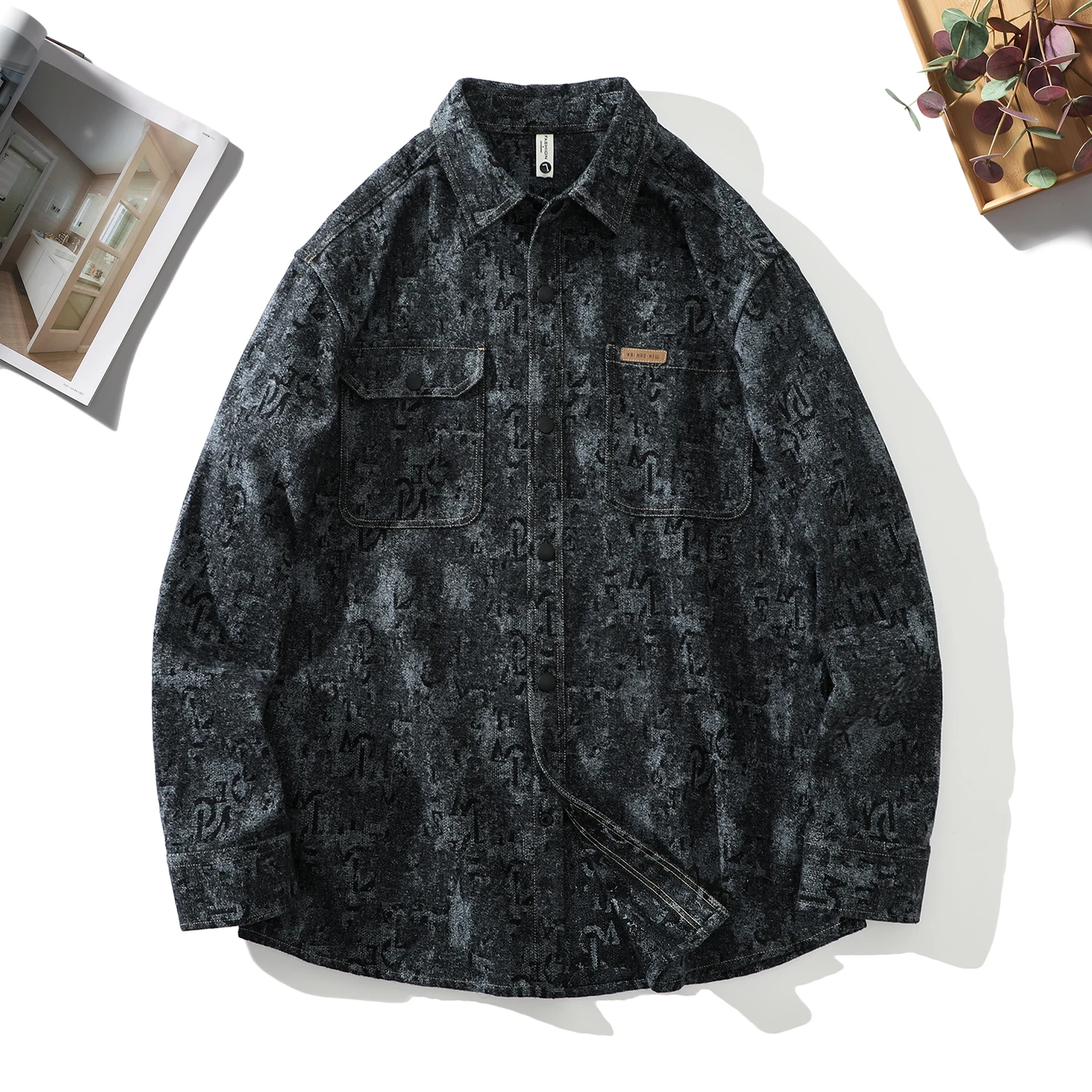 

Мужская джинсовая куртка Trade King American Waed с цветочным принтом, универсальная, модная, для работы, повседневная, с длинными рукавами, дышащая, из хлопка...