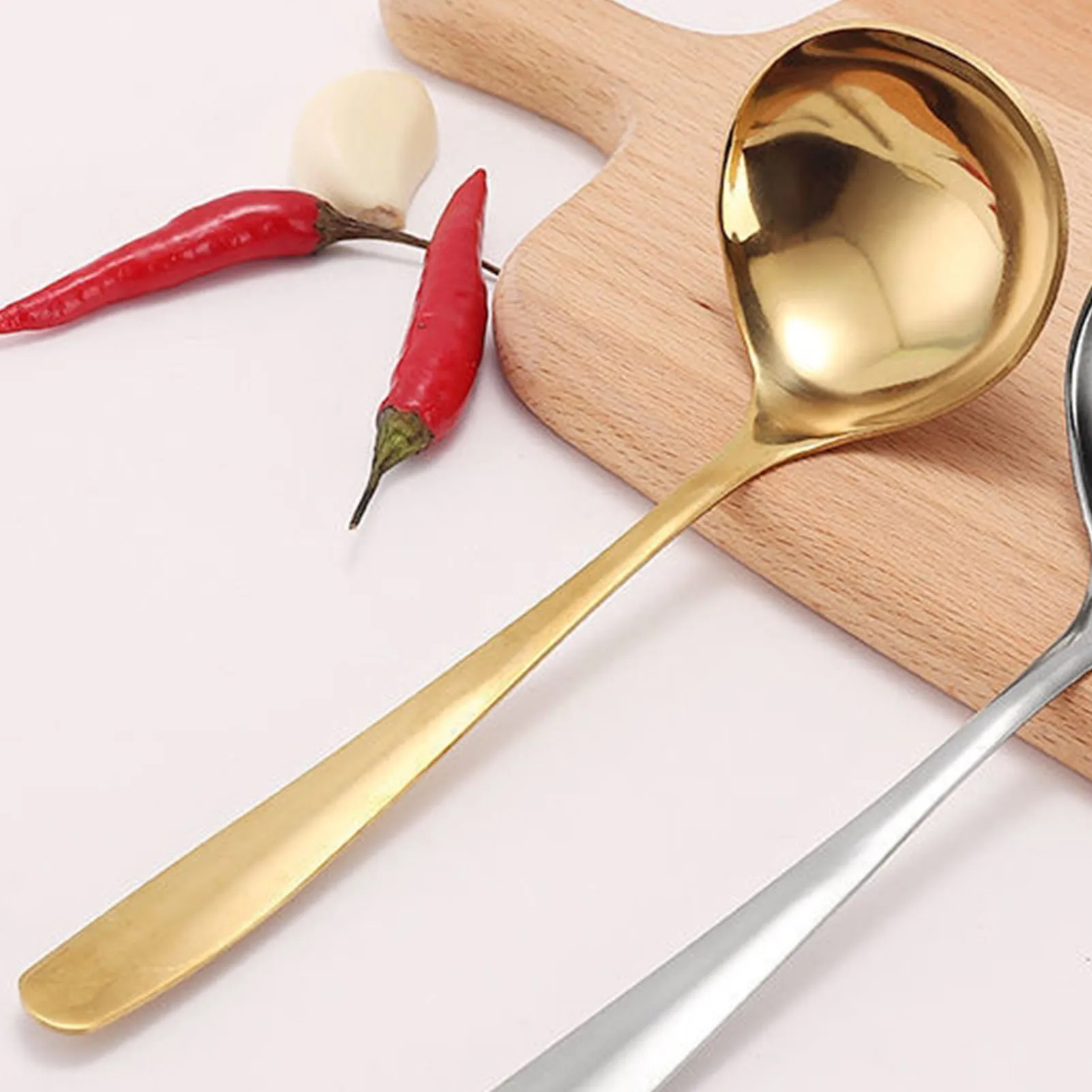 Large 304 Stainless Steel Cooking Ladle for Home Extra Long Handle Soup Gravy Ladle for Kitchen Soup Easy Clean Professional