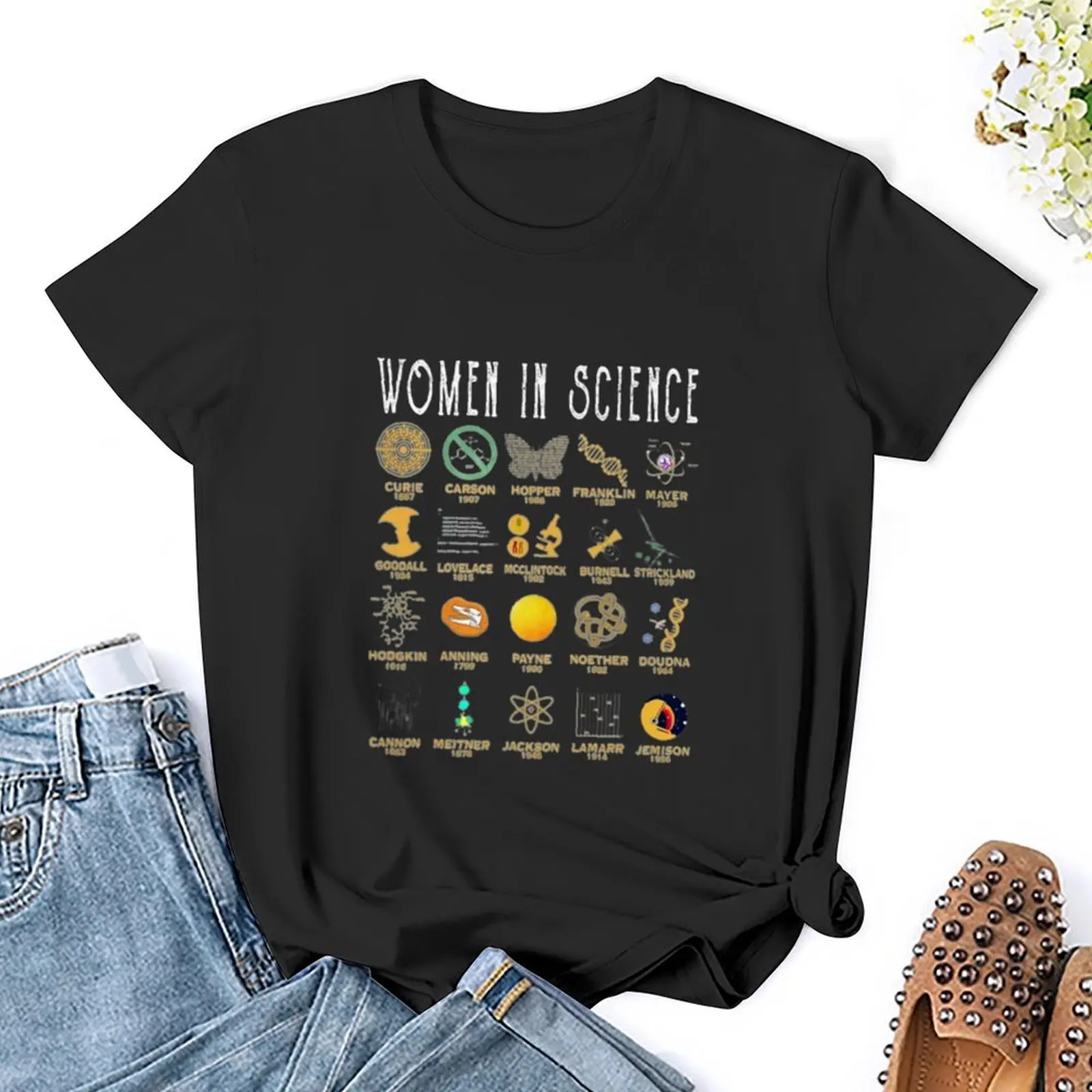 WOMEN IN SCIENCELove Science 12 T-Shirt tops shirts graphic tees plus size tops summer tops cat shirts for Women