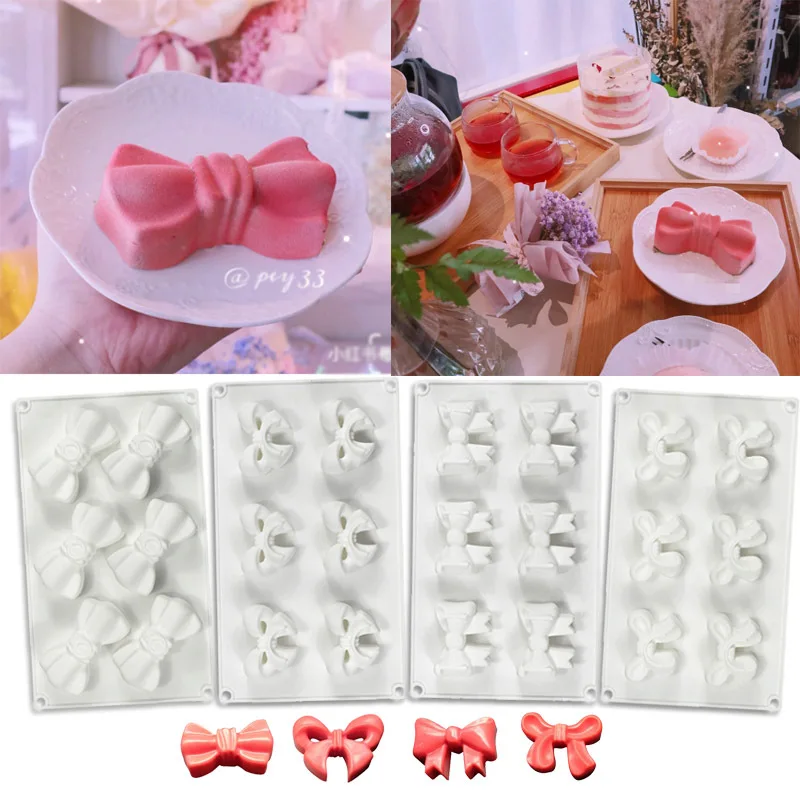 Valentine\'s Day Bow Shape Silicone Cake Mold Chocolate Pastry Molds  Bakeware Bownot Silicon Mould M626