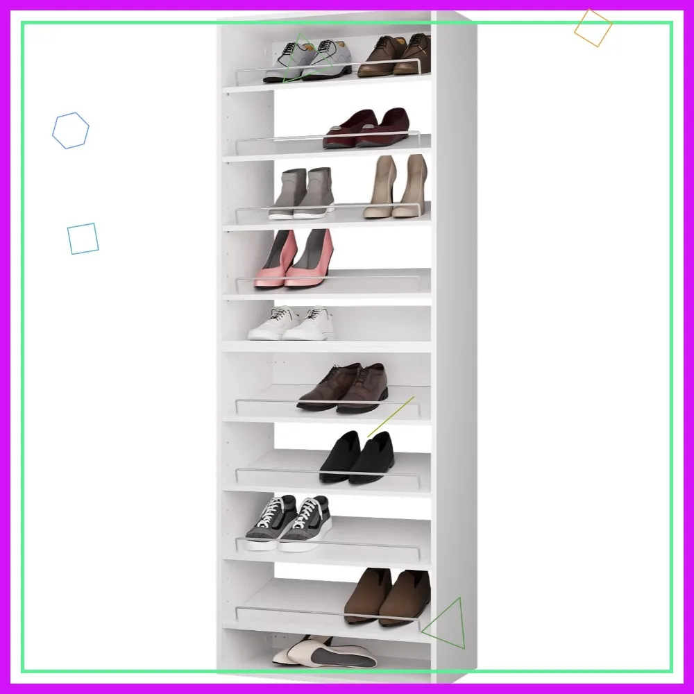 

Настенный модульный органайзер для гардероба, полка для обуви 19,5 дюймов, белый комплект для хранения в гардеробных комнатах