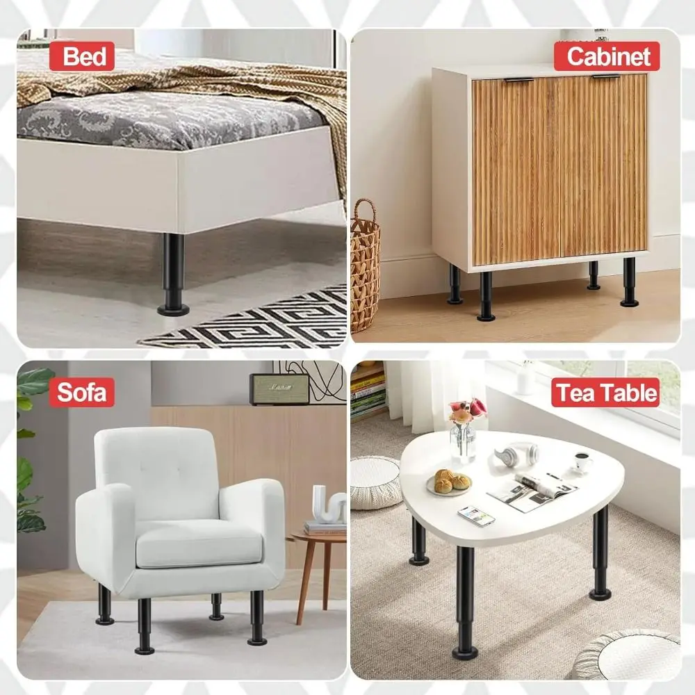 Adjustable Height Furniture Support Legs Load-Bearing Heavy-Duty Bed Beam Support Leg DIY Accessories Floor Protector