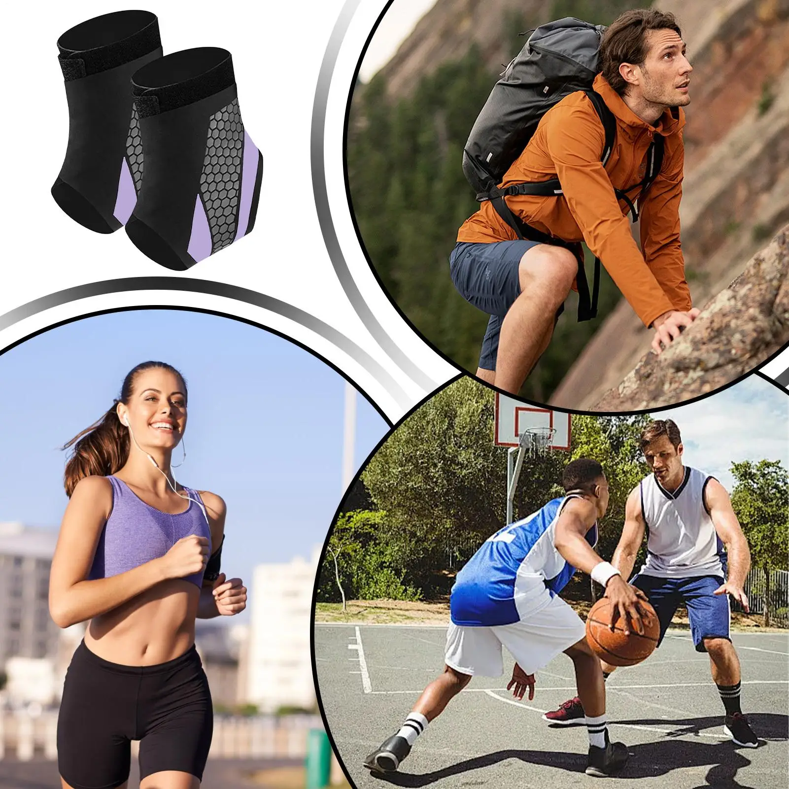 

Foot Brace Adjustable Foot Stabilizer Wrap Sports Ankle Brace For Women For Injury Recovery Basketball Volleyball Sports Running