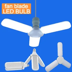 Fan blade 45W Three Leaf Lamp MINI Foldable Fan Blade LED Bulb Home lighting bedroom living room corridor garage lighting