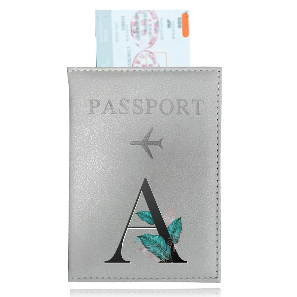 1pcs Passport Cover Pu Waterproof Case for Passport Wallet Business Credit Card Holder Leaf Pattern Series Protective Pouch