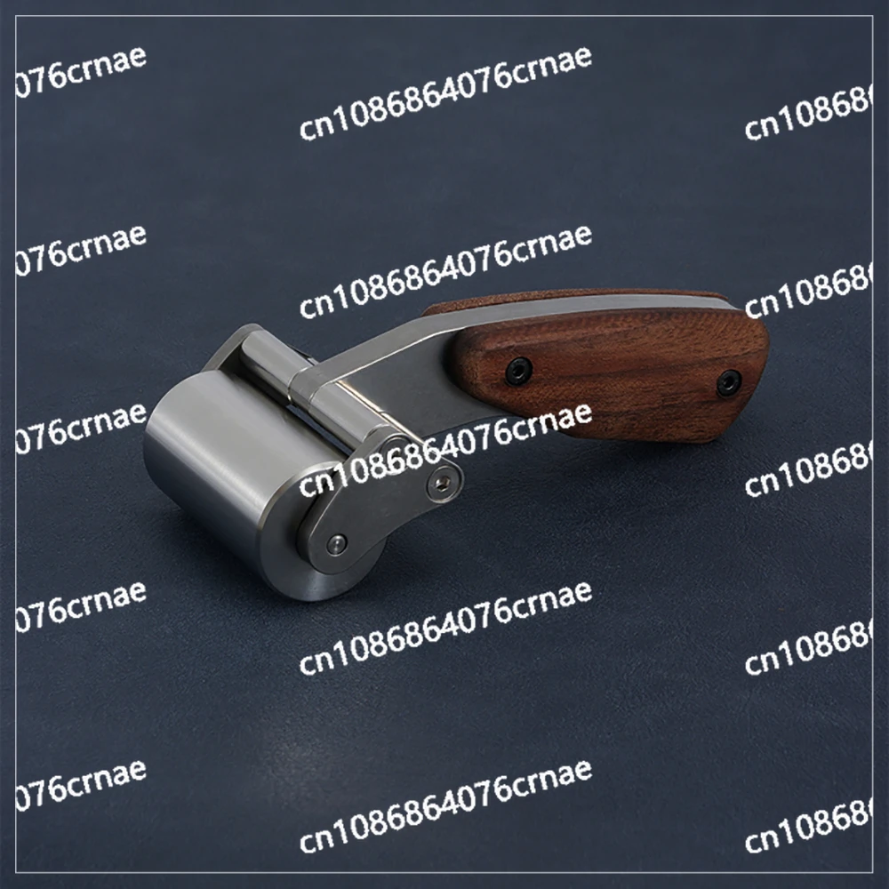 Leather Roller Heavy Duty 304 Stainless Steel 60MM Press Wheel with Black Walnut Handle DIY Handmade Leathercraft Tools