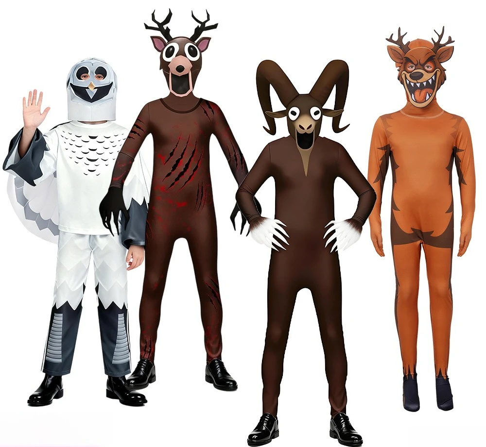 حار 99 ليال في الغابة الغزلان زي البومة تأثيري الزي هالوين زي للطفل كابوس الرنة هدية الكريسماس