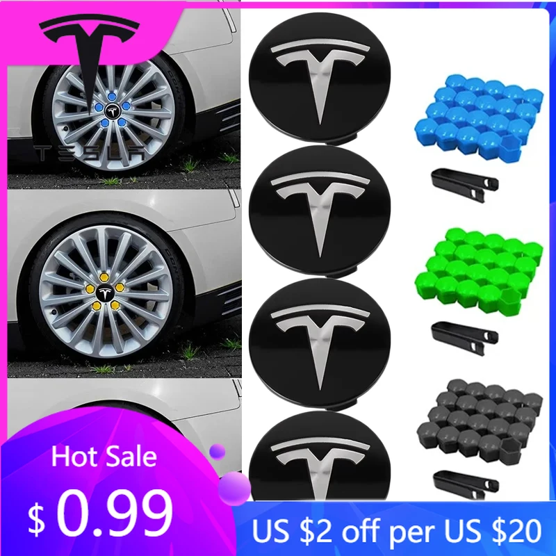 

Car Sticker For Tesla Model 3 Y S X Wheel Hub Decoration Set 25pcs 29pcs 56mm Car Wheel Center Caps Valve Cap Tire Lug Nut Prote