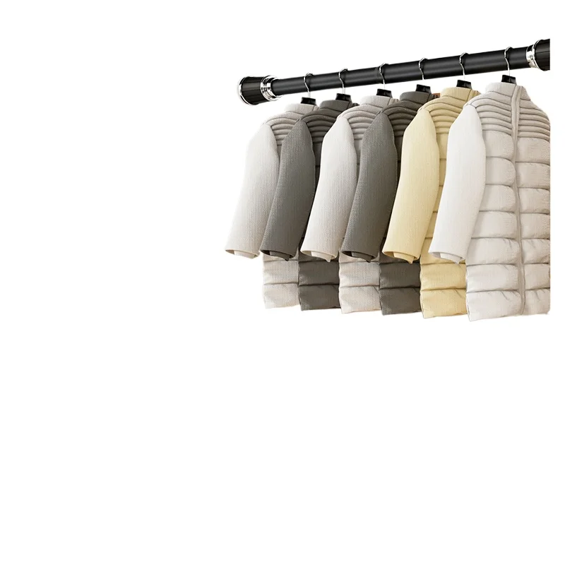 

No punching telescopic clothes drying rod curtain wardrobe bathroom support clothes hanging rod