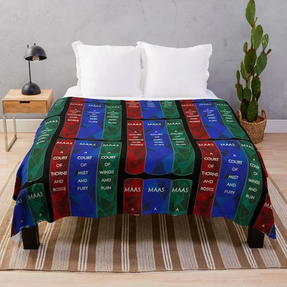 

ACOTAR by Sarah J Maas Book Spines Throw Blanket Luxury Thicken Soft Plush Plaid sofa bed Blankets