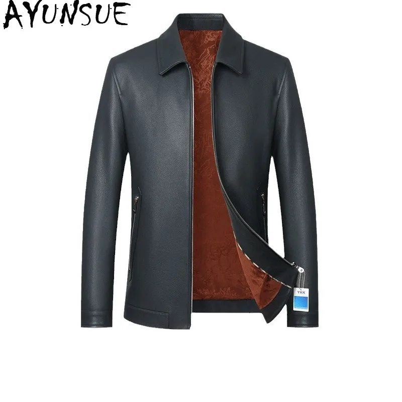 

AYUNSUE Top Quality Real Leather Jacket Men Autumn Man Clothes Business Casual Deerskin Coats Wind Breaker Jaqueta De Couro