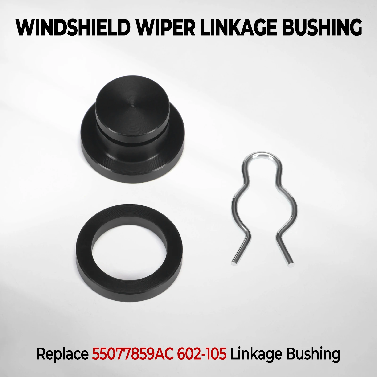 Wiper Linkage Bushing for 2007-2018 Jeep Wrangler JK JKU, Replace 55077859AC 602-105, Heavy Duty Wiper Linkage Clip Repair Kit
