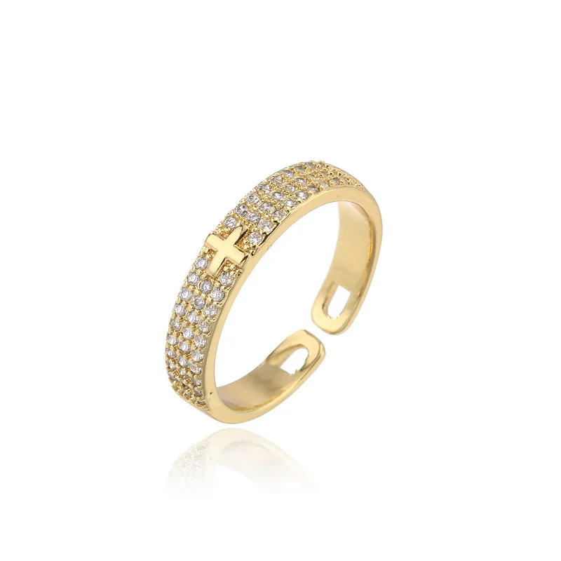 GANPUP Elegante Funkelnde Zirkon-Kreuzringe, Verstellbare Fingerringe für Damen, Modischer Schmuck, Neues Geschenk für Party und Urlaub. – Detail 6