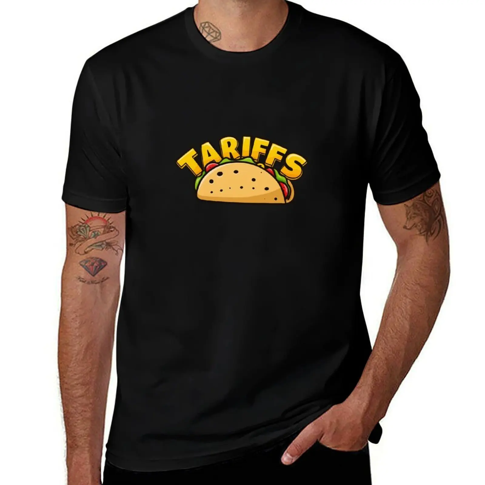 

Футболка Tariff Tacos, футболки с рисунком, футболки с рисунком, футболки большого размера, мужские фигурки аниме, мужская хлопковая футболка