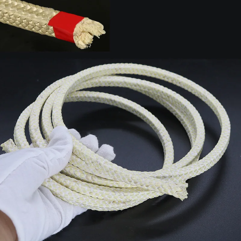 1 M Aramid Fiber Braid Rope High Temperature Resistance High Speed Pump Shaft Seal Packing Ring For Valves Rotating Machinery