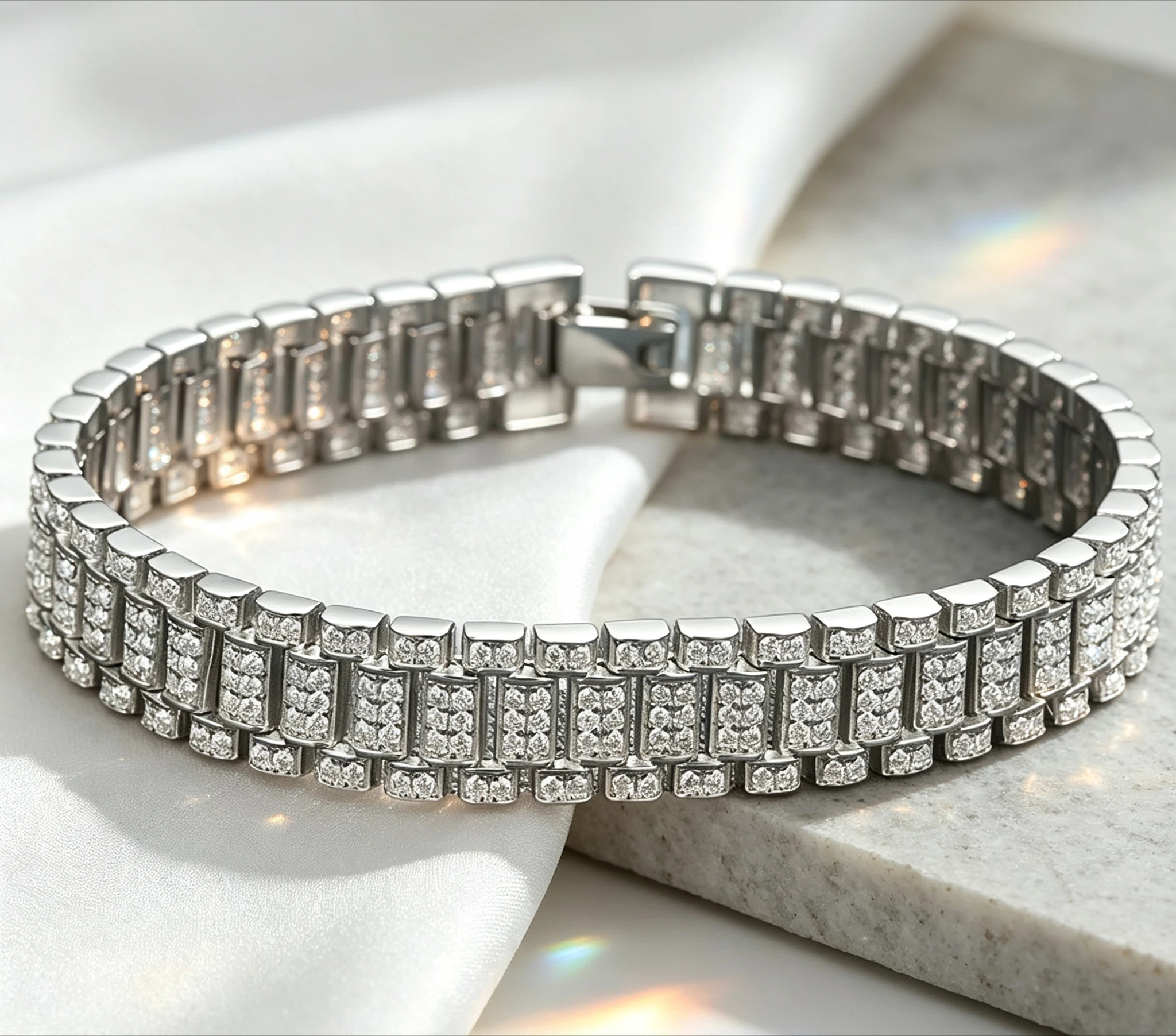 Platinum PT950 Men's and Women's Mosane Diamond Bracelet Bracelet Full Diamond Bracelet birthday gift