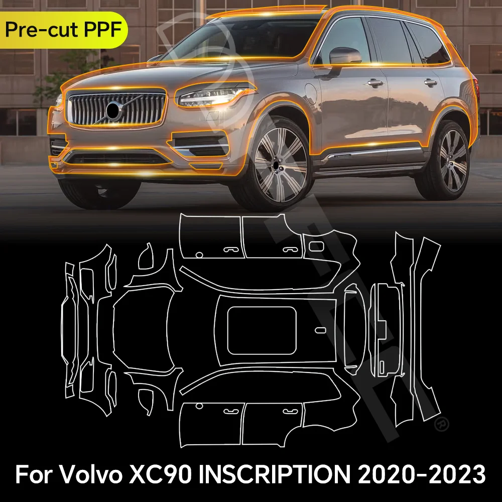 

For Volvo XC90 INSCRIPTION 2020-2023 T5 T6 B5 B6 TPU Paint Protection Film Clear Bra Car Body Anti-scratch Pre-cut PPF Resistant