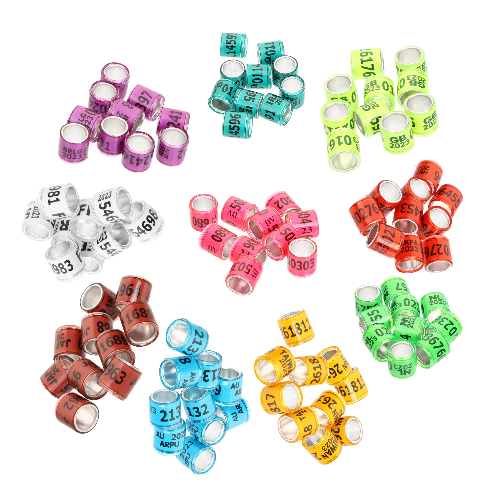 

Pigeon Racing Bands Lightweight Aluminum Plastic Leg Rings for Pigeons Parrots Foot Rings Supplies Marker Random