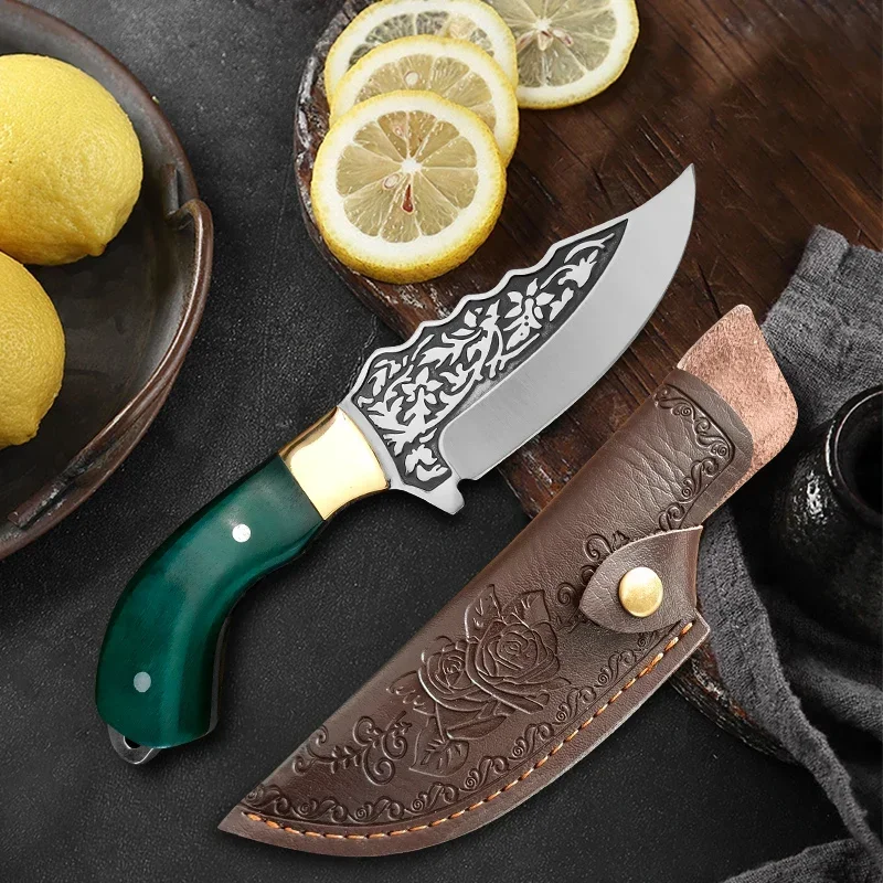 Kitchen Knives Slicing Meat Fruit Vegetables Boning Knife Chef Cleaver Butcher Knife Wooden Handle Hand Forged Blade Chef Knife