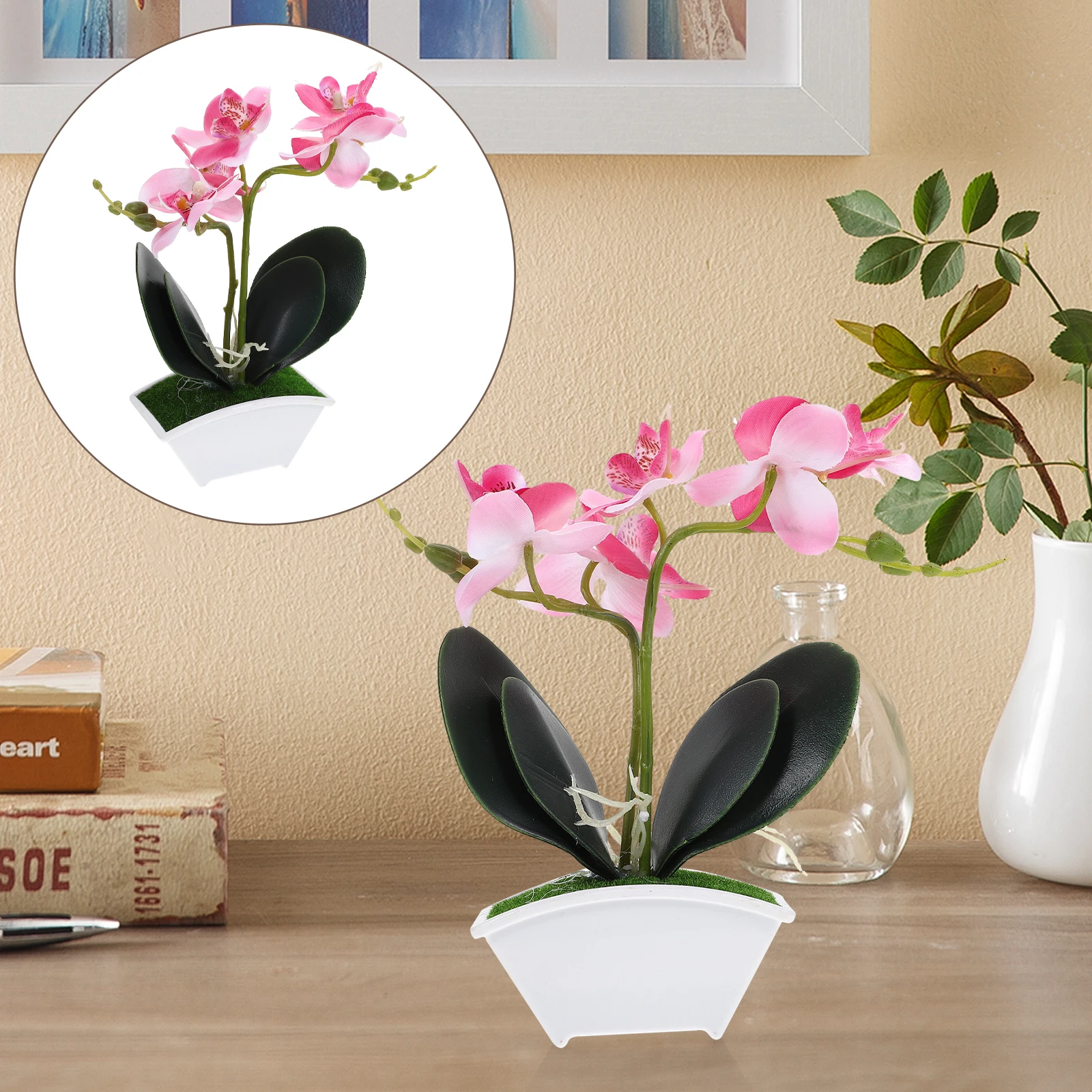 

Artificial Fake Orchids Spring Decor For Kitchen Bathroom Table Centerpieces Potted Silk Flower Decor Mini