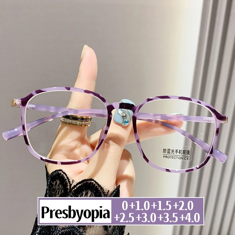 

Ultralight Vintage Square Reading Glasses for Women Men Blue Light Blocking Computer Eyewear Fashion Candy Color Presbyopia +1.0