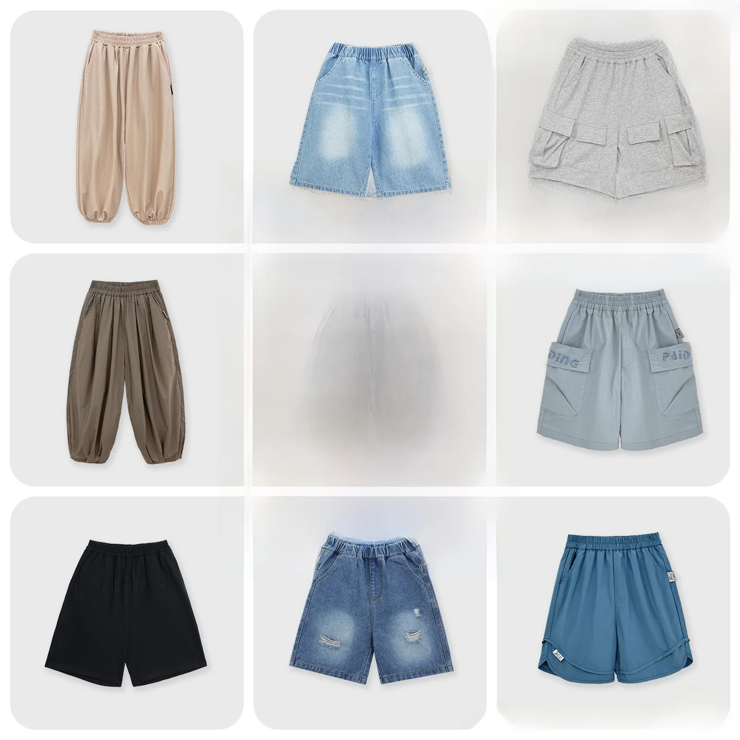 

Paitang Kids Clothing Collection Long Pants Middle Waist Footed Trouser Korean Style Summer Season Boys Clothes No Gusset