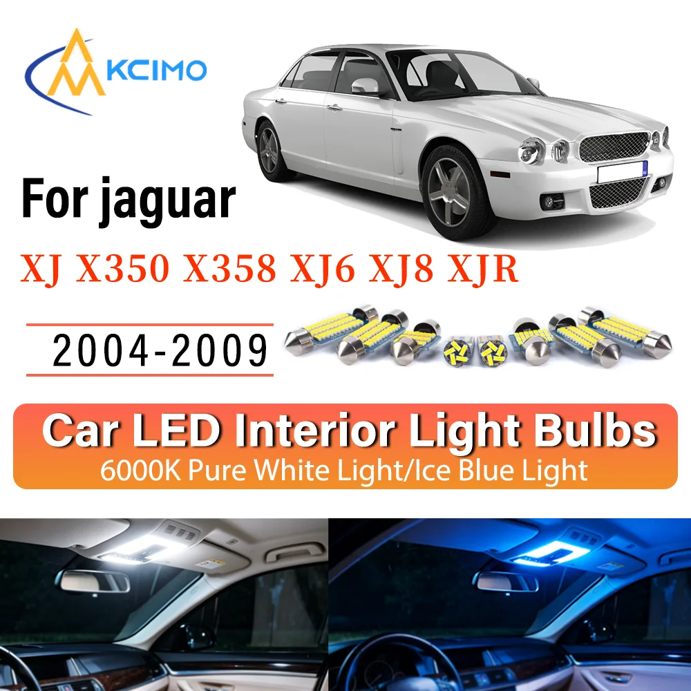 

Interior Lighting Kit For jaguar XJ X350 X358 XJ6 XJ8 XJR 2004-2009 LED Bulbs for Dome Map Door Trunk License Plate Light