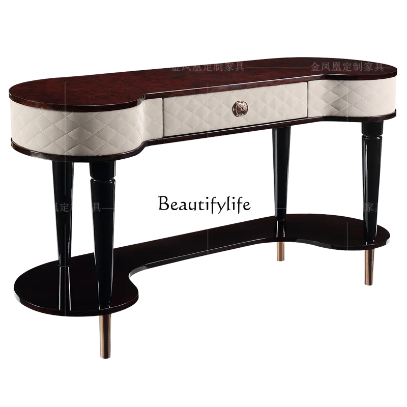 

Italian light luxury entrance table Solid wood foreskin Internet celebrity dresser Post-modern American style