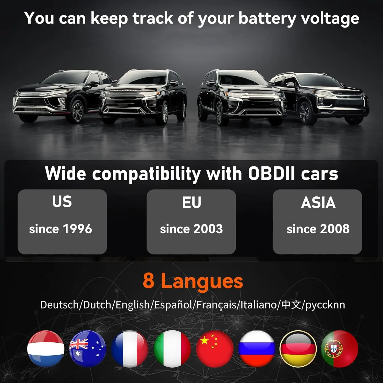 CGSULIT SC103 Auto Code Reader Diagnose Check Engine Light Smog Check DTC's Scan Tool Live Data Stream Spanningstest voor voertuigen