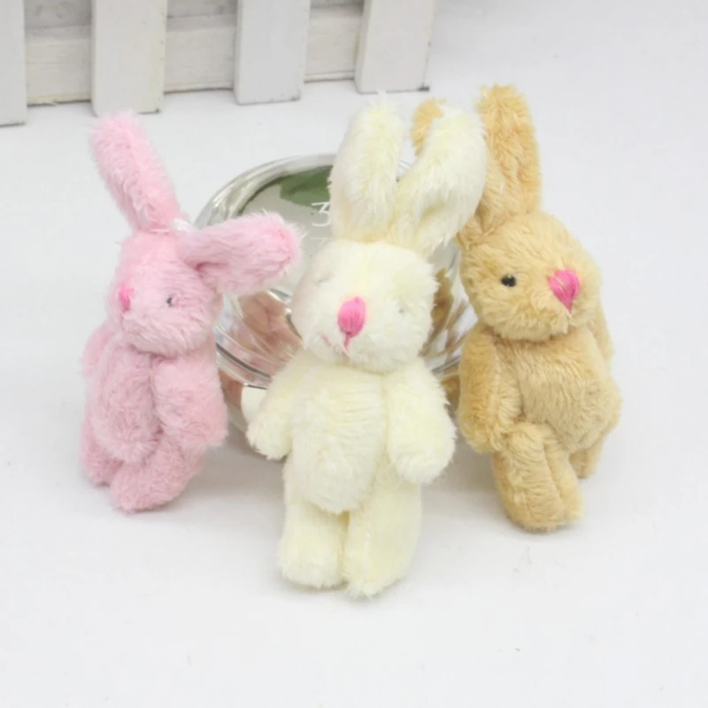 6cm coelhos pelúcia algodão coelho para boneca lavável decoração casa bonecas d5qa