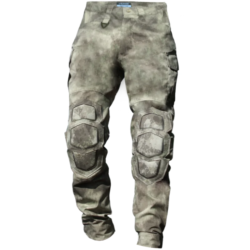 Special Forces Ruins Camouflage Pants, Turtle Shell, Knee Guard, Motorcycle Riding Tactical Pants, Outdoor Clothing, A-TAC, ATAU
