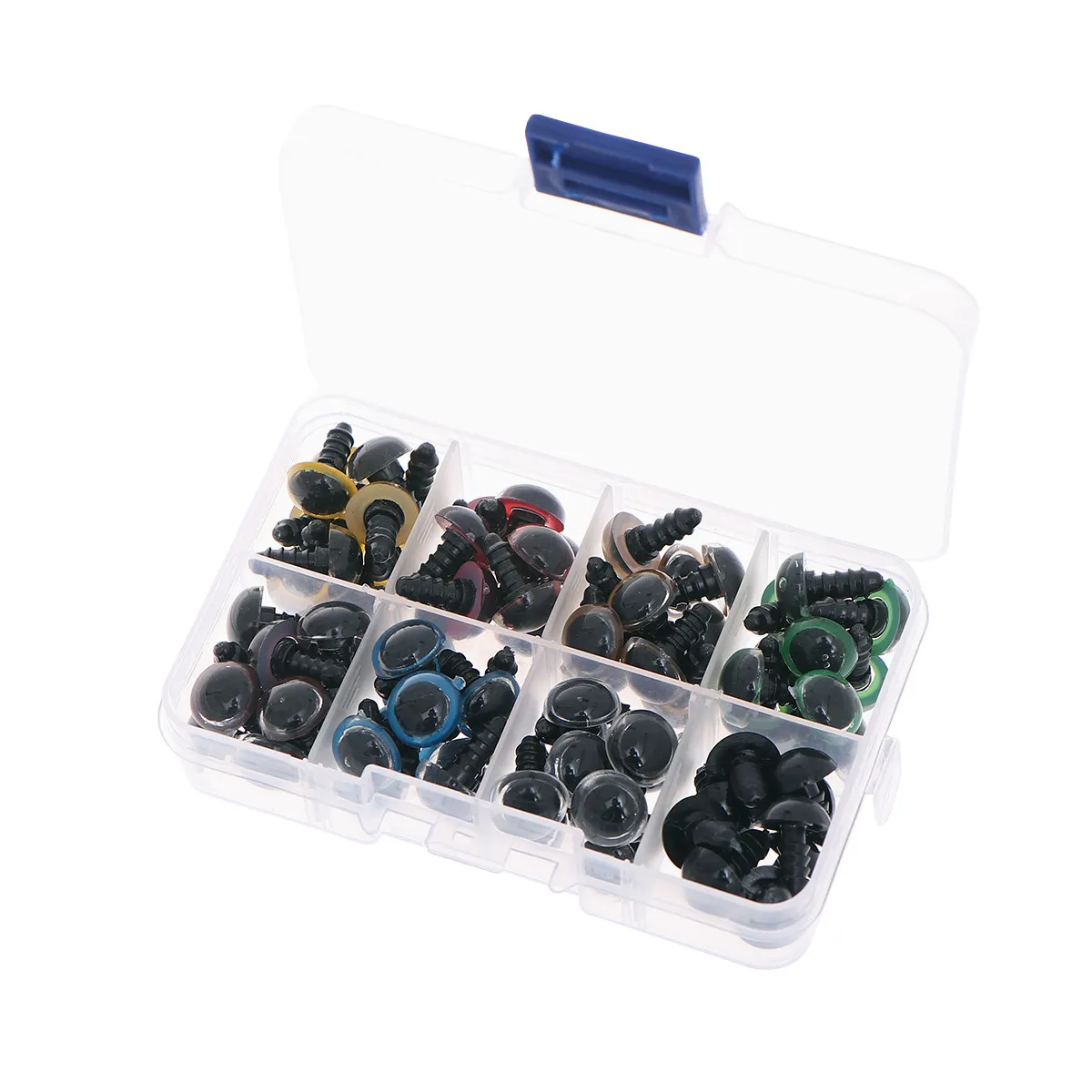 80Pcs 12Mm Mixed Color Plastic Safety Eyes Glossy Smooth Solid Craft Eyes with Washers for Bears Puppets Stuffed Animals DIY Art