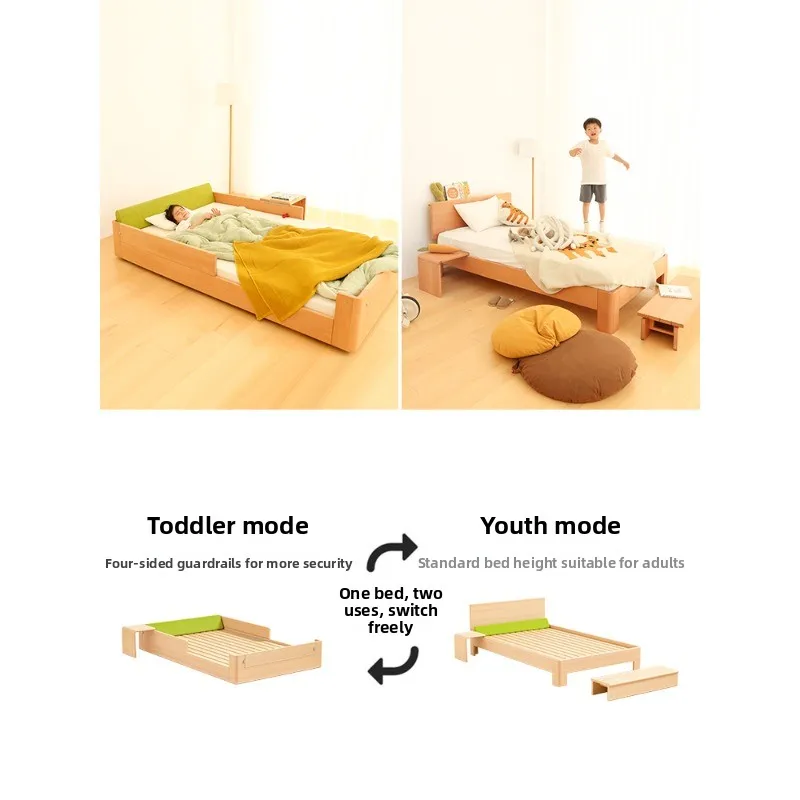 Boys and Girls Platform Bed Tatami Full Solid Wood Montessori Room Bedroom Furniture