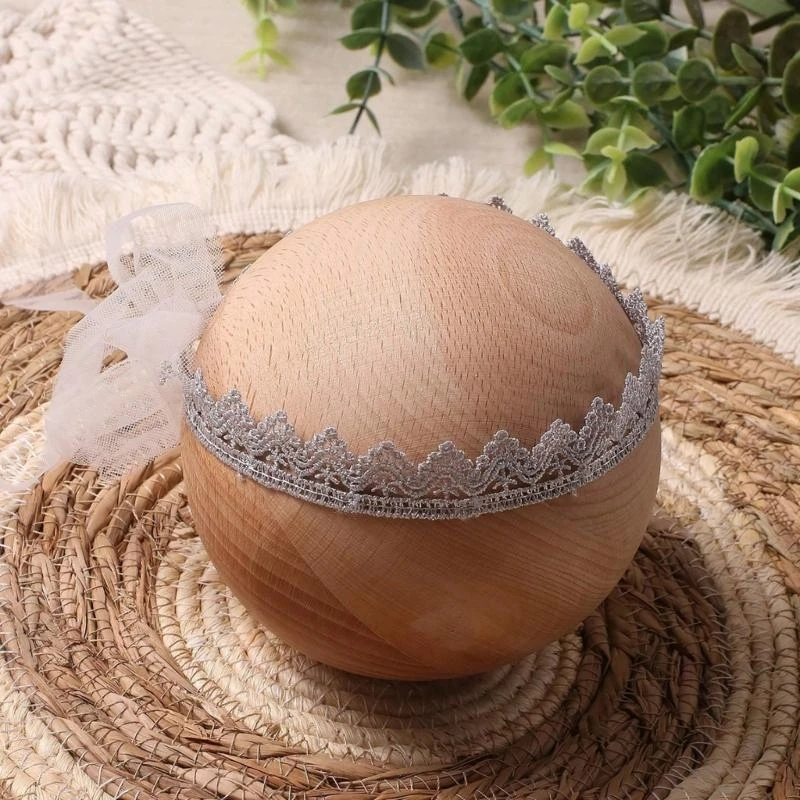 J15U مجموعة عصابة رأس من الدانتيل الناعم للتصوير الفوتوغرافي لحديثي الولادة لصور الأطفال الجذابة #1